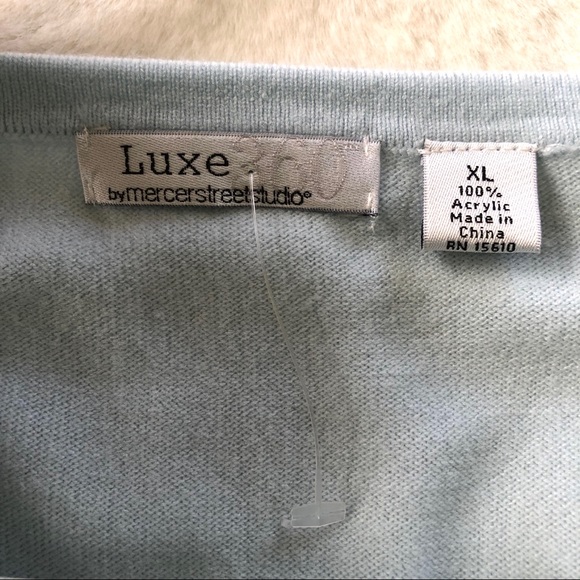 Luxe 360 by Mercer Street Studio Blue knit Top - Picture 3 of 7